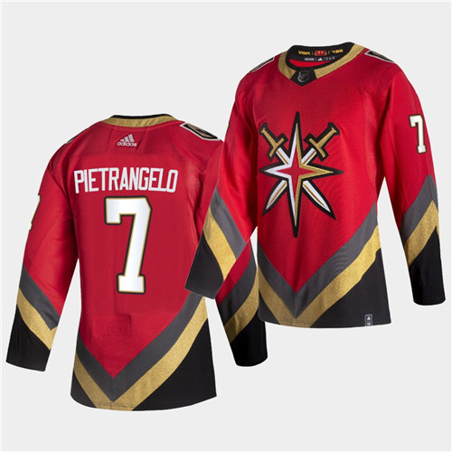 Vegas Golden Knights #7 Alex Pietrangelo 2021 Reverse Retro Red Jersey Vegas Golden Knights #7 Alex Pietrangelo 2021 Reverse Retro Red Jersey