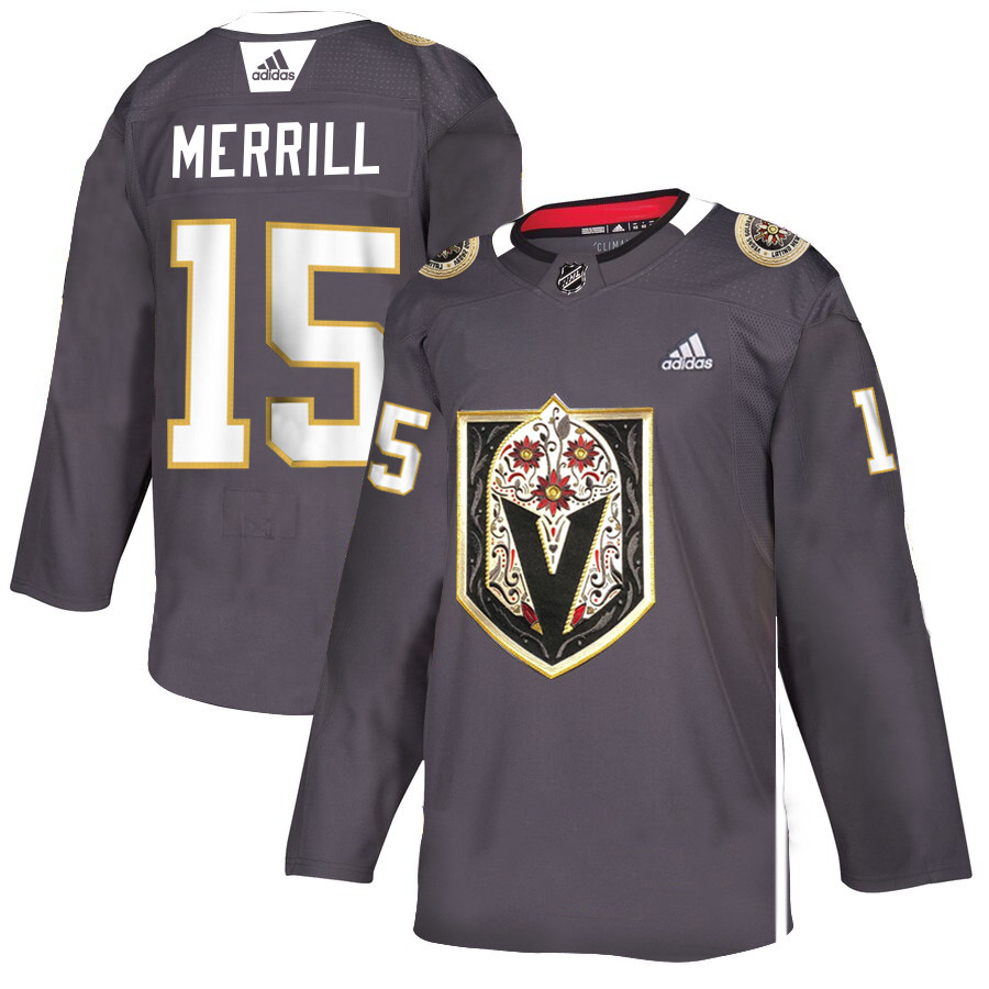 Vegas Golden Knights 15 Jon Merrill Gray Dia De Los Muertos Adidas Jersey Vegas Golden Knights 15 Jon Merrill Gray Dia De Los Muertos Adidas Jersey