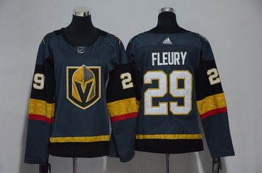 Vegas Golden Knights 29 Marc-Andre Fleury Gray Women Adidas Jersey