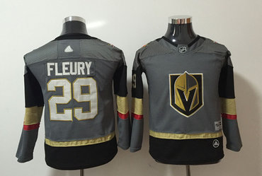 Vegas Golden Knights 29 Marc Andre Fleury Gray Youth Adidas Jersey