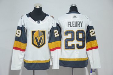 Vegas Golden Knights 29 Marc-Andre Fleury White Women Adidas Jersey Vegas Golden Knights 29 Marc-Andre Fleury White Women Adidas Jersey