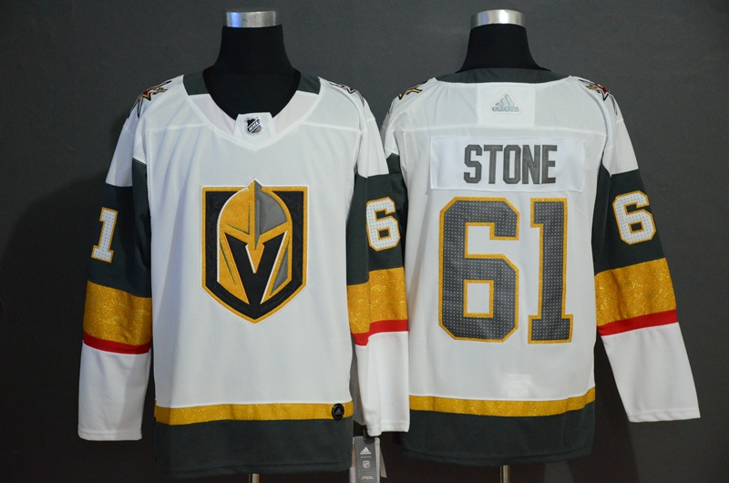 Vegas Golden Knights 61 Mark Stone White With Special Glittery Logo Adidas Jersey Vegas Golden Knights 61 Mark Stone White With Special Glittery Logo Adidas Jersey