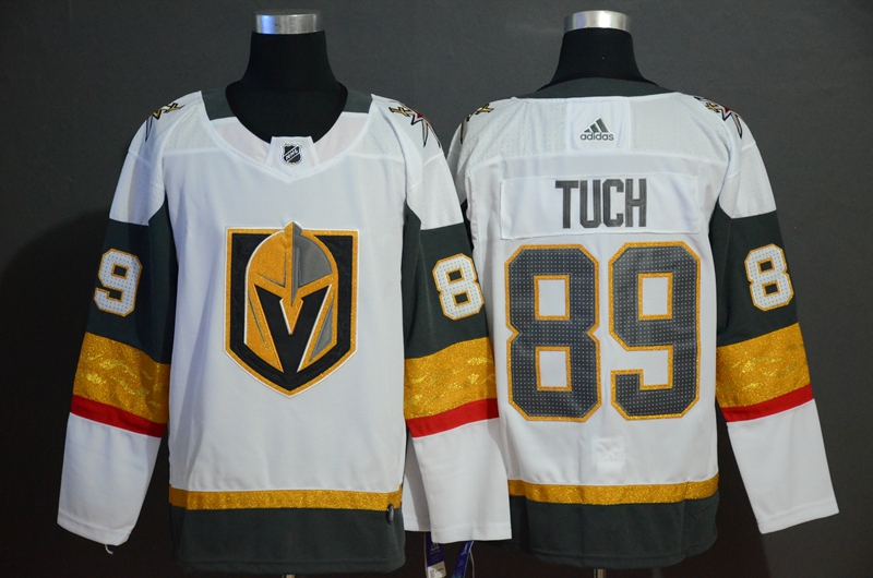 Vegas Golden Knights 89 Alex Tuch White With Special Glittery Logo Adidas Jersey Vegas Golden Knights 89 Alex Tuch White With Special Glittery Logo Adidas Jersey