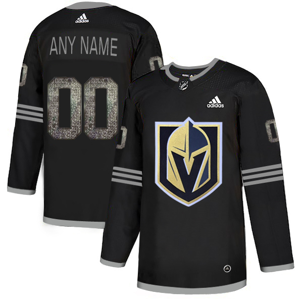Vegas Golden Knights Black Shadow Logo Print Men's Customized Adidas Jersey Vegas Golden Knights Black Shadow Logo Print Men's Customized Adidas Jersey