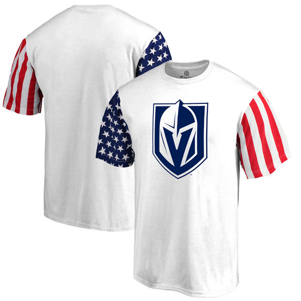 Vegas Golden Knights Fanatics Branded Stars & Stripes T-Shirt White Vegas Golden Knights Fanatics Branded Stars & Stripes T-Shirt White