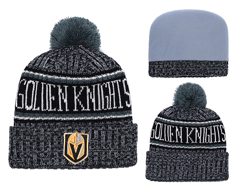Vegas Golden Knights Fresh Logo Gray Pom Knit Hat YD