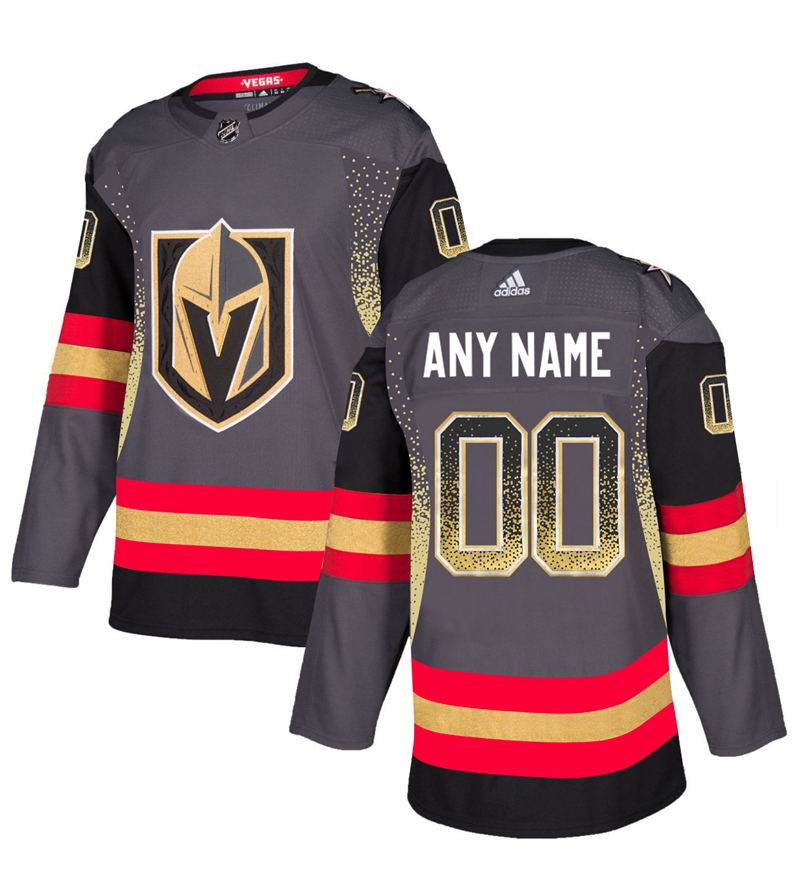 Vegas Golden Knights Gray Men's Customized Drift Fashion Jersey Vegas Golden Knights Gray Men's Customized Drift Fashion Jersey