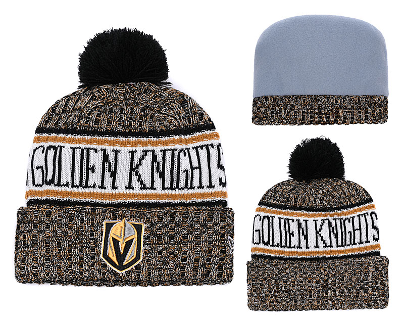Vegas Golden Knights Team Logo Fashion Pom Knit Hat YD
