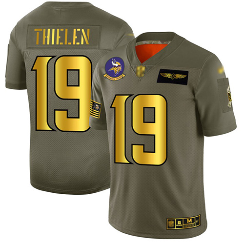 Vikings #19 Adam Thielen Camo Gold Men's Stitched Football Limited 2019 Salute To Service Jersey Vikings #19 Adam Thielen Camo Gold Men's Stitched Football Limited 2019 Salute To Service Jersey