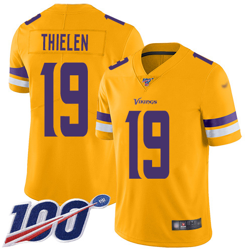 Vikings #19 Adam Thielen Gold Youth Stitched Football Limited Inverted Legend 100th Season Jersey Vikings #19 Adam Thielen Gold Youth Stitched Football Limited Inverted Legend 100th Season Jersey