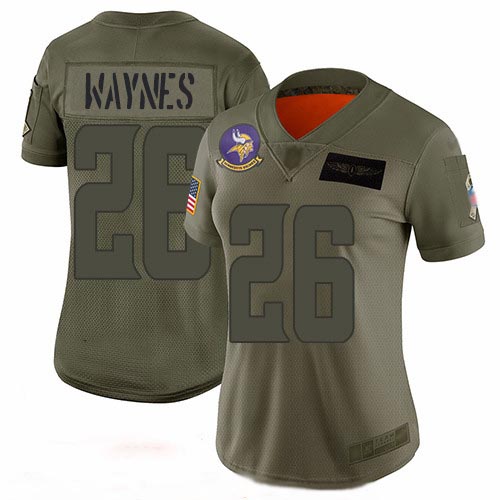Vikings #26 Trae Waynes Camo Women's Stitched Football Limited 2019 Salute to Service Jersey Vikings #26 Trae Waynes Camo Women's Stitched Football Limited 2019 Salute to Service Jersey