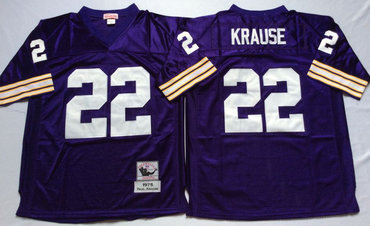 Vikings 22 Paul Krause Purple Throwback Jersey Vikings 22 Paul Krause Purple Throwback Jersey
