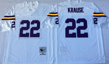 Vikings 22 Paul Krause White Throwback Jersey Vikings 22 Paul Krause White Throwback Jersey