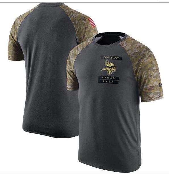 Vikings Anthracite Salute to Service Men's Short Sleeve T-Shirt Vikings Anthracite Salute to Service Men's Short Sleeve T-Shirt