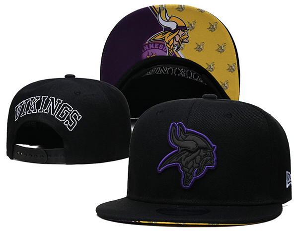 Vikings Black Snapback Hat--GS