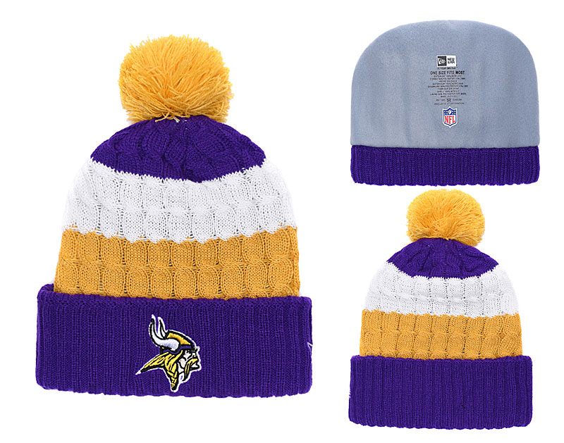 Vikings Classic Purple Pom Knit Hat YD