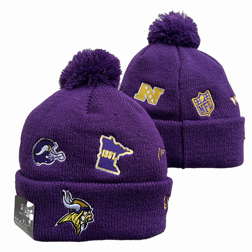 Vikings Team Logo Pom Knit Hat YD