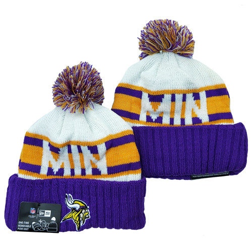 Vikings Team Logo Purple White Cuffed Knit Hat YD