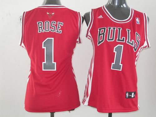 WOMEN Chicago Bulls 1 Derrick Rose red Road Jersey WOMEN Chicago Bulls 1 Derrick Rose red Road Jersey