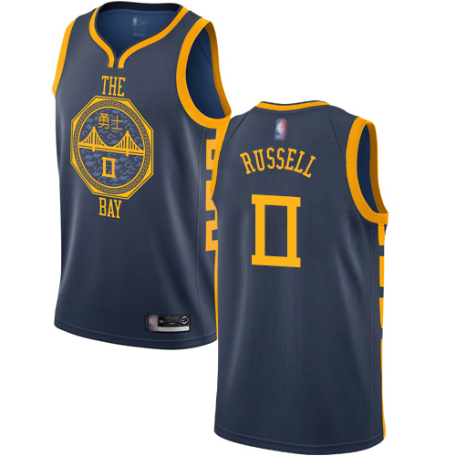Warriors #0 D'Angelo Russell Navy Basketball Swingman City Edition 2018 19 Jersey