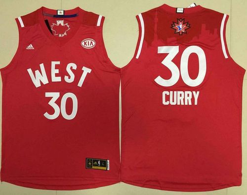 Warriors #30 Stephen Curry Red 2016 All Star Stitched NBA Jersey