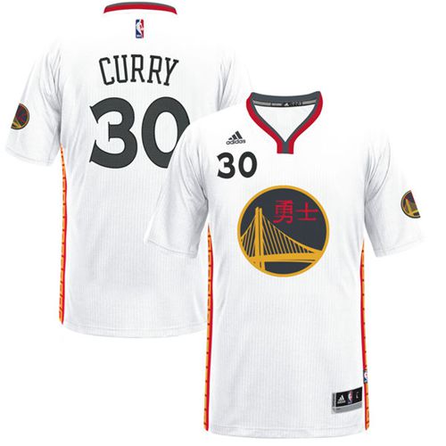 Warriors #30 Stephen Curry White 2017 Chinese New Year Stitched NBA Jersey