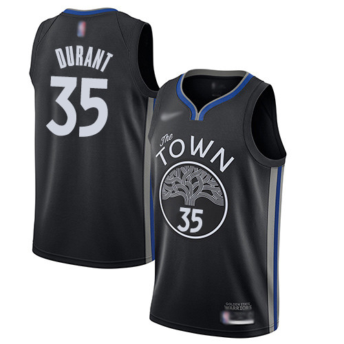 Warriors #35 Kevin Durant Black Basketball Swingman City Edition 2019 20 Jersey