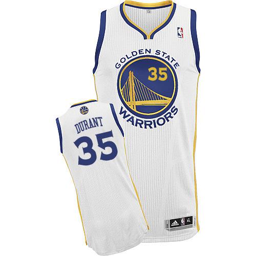 Warriors #35 Kevin Durant White Home Stitched NBA Jersey