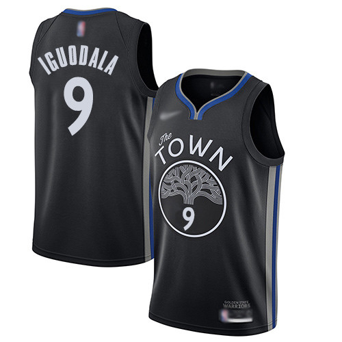 Warriors #9 Andre Iguodala Black Basketball Swingman City Edition 2019 20 Jersey