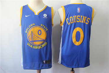 Warriors 0 DeMarcus Cousins Royal Nike Swingman Jersey