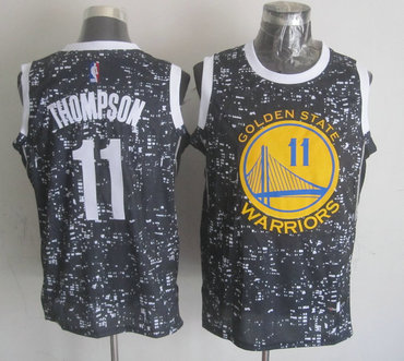 Warriors 11 Klay Thompson Black City Luminous Jersey