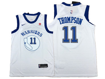 Warriors 11 Klay Thompson White Fashion Current Player Hardwood Classics Nike Authentic Jersey