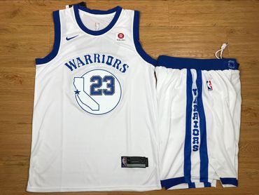 Warriors 23 Draymond Green White Fashion Current Player Hardwood Classics Nike Authentic Jersey(With Shorts)