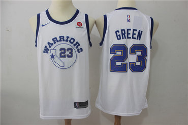 Warriors 23 Draymond Green White Nike Throwback Swingman Jersey