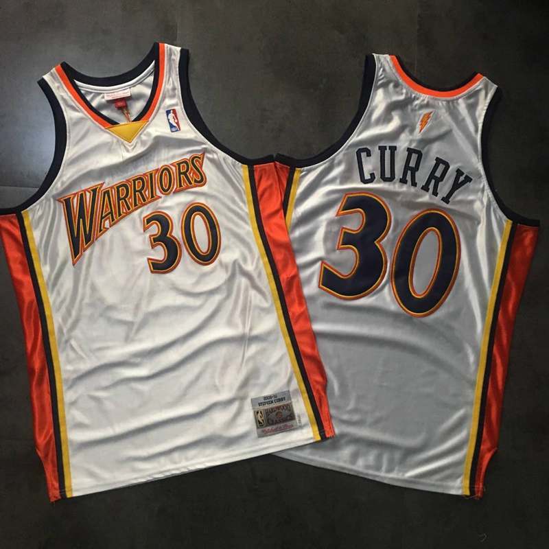 Warriors 30 Stephen Curry White 2009-10 Hardwood Classics Jersey