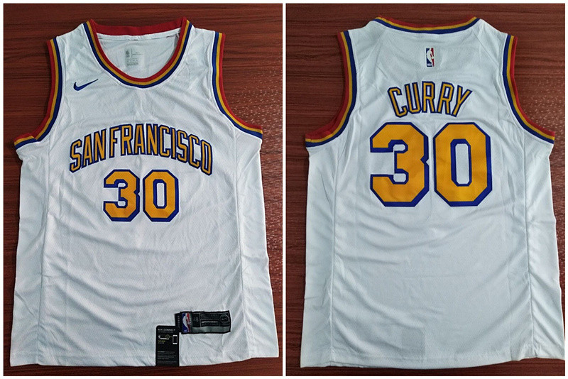Warriors 30 Stephen Curry White Nike Swingman Jersey