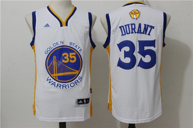 Warriors 35 Kevin Duant White 2017 NBA Finals Swingman Jersey