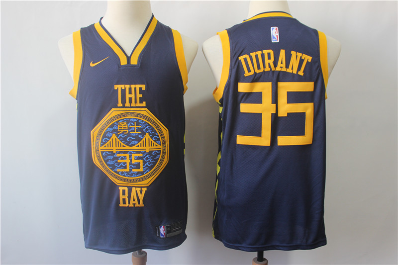 Warriors 35 Kevin Durant Navy 2018-19 City Edition Nike Swingman Jersey