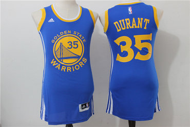 Warriors 35 Kevin Durant Royal Women Swingman Jersey