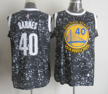 Warriors 40 Harrison Barnes Black City Luminous Jersey