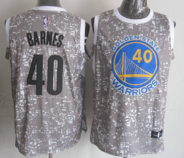 Warriors 40 Harrison Barnes Gray City Luminous Jersey