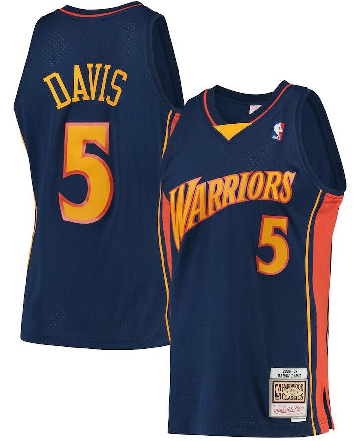 Warriors 5 Baron Davis Navy 2006-07 Hardwood Classics Jersey