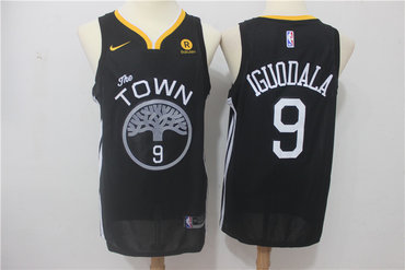 Warriors 9 Andre Iguodala Black Nike Swingman Jersey