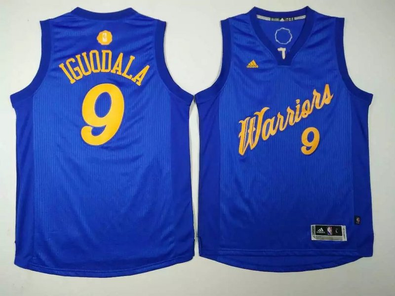 Warriors 9 Andre Iguodala Blue 2016 Christmas Day Swingman Jersey