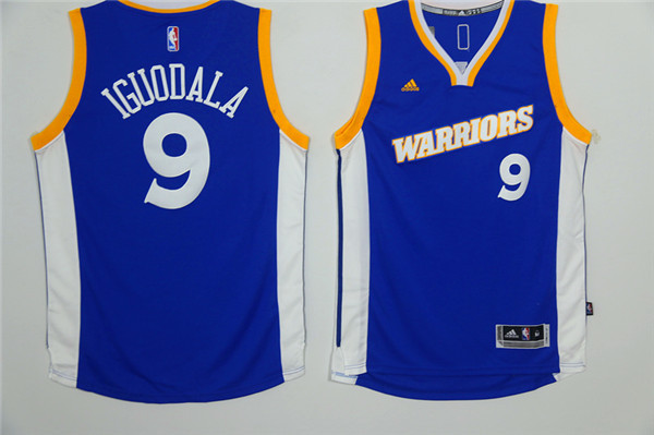 Warriors 9 Andre Iguodala Blue Throwback Swingman Jersey