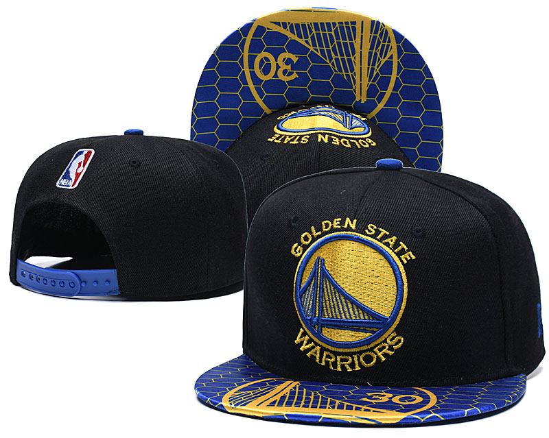 Warriors Team Logo Black Blue Adjustable Hat TX