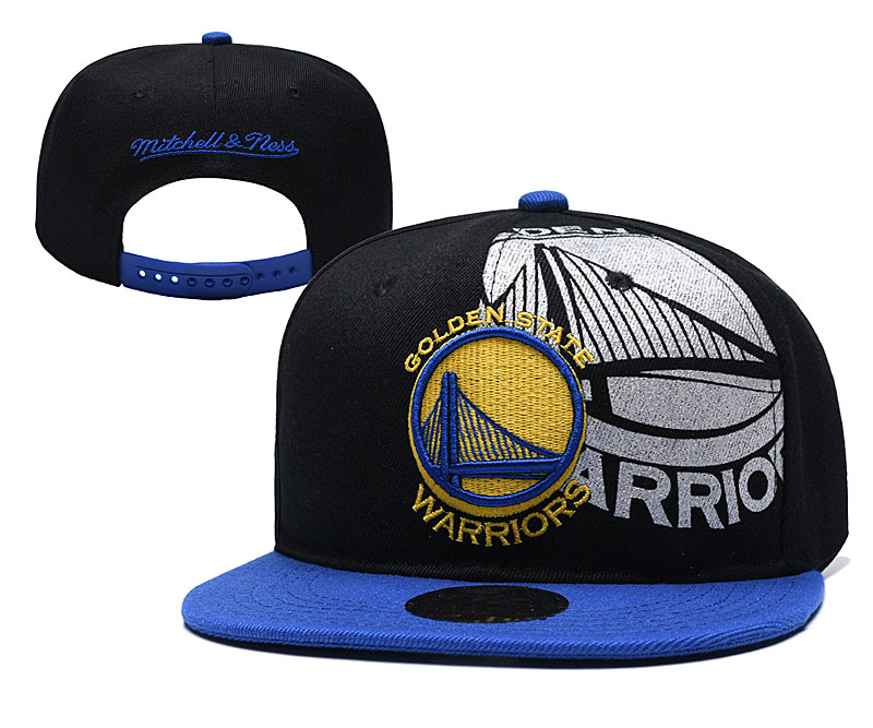 Warriors Team Logo Black Mitchell & Ness Adjustable Hat YD