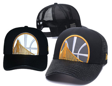 Warriors Team Logo Black Snapback Adjustable Hat GS