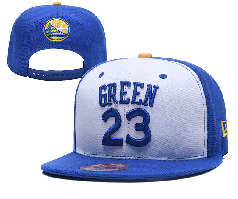 Warriors Team Logo Blue Green 23 Adjustable Hat YD