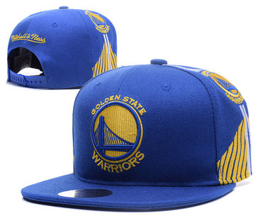 Warriors Team Logo Blue Mitchell & Ness Adjustable Hat  3 YD